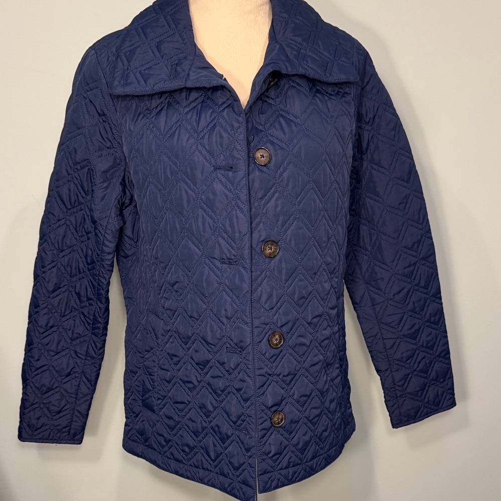 Lands' End Navy Quilted Primaloft windbreaker Jacket Size S